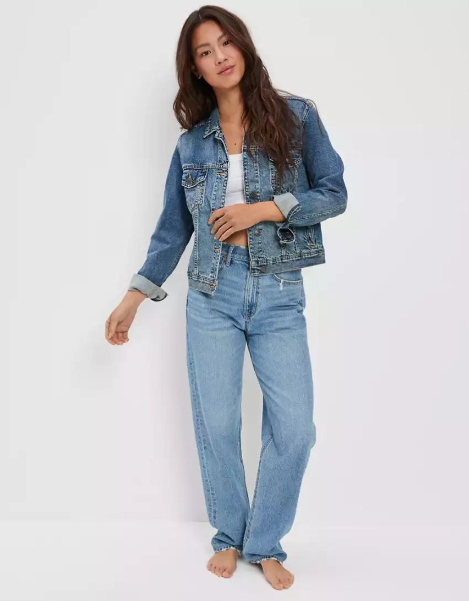 Vestes American Eagle AE Classiche Strigid Denim Lavage Femme | HSK-88162837